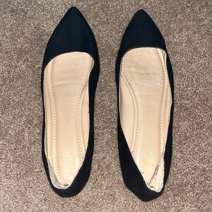 Curfew black slip on shoes